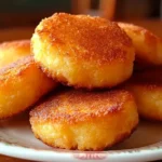 Old-fashioned fried cornbread patties served in a cast iron skillet with a side of butter.